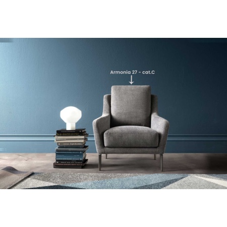 Upholstered Armchair with Armrests and High Backrest - Enie