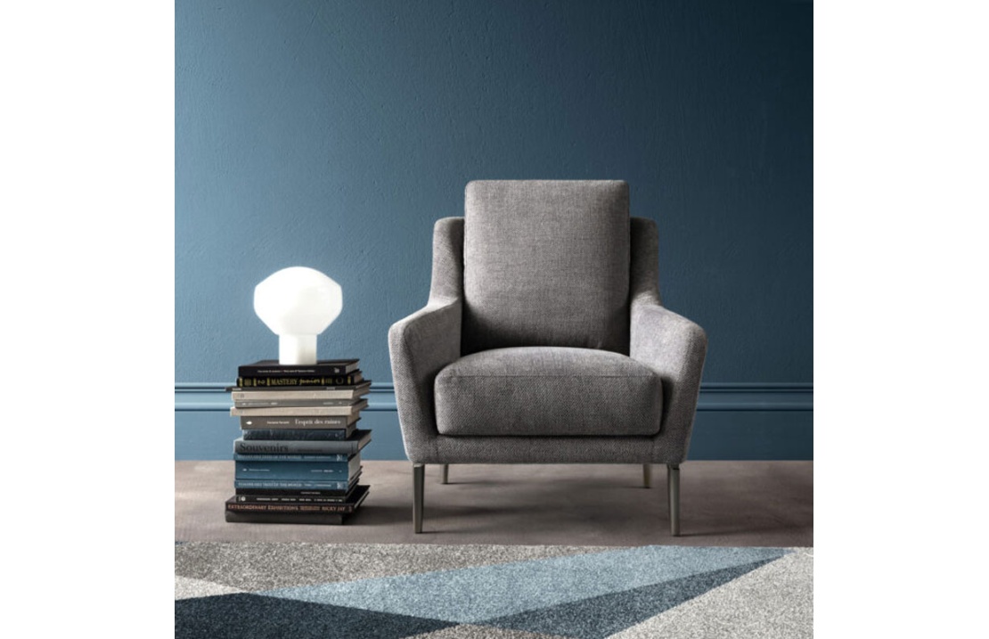 Upholstered Armchair with Armrests and High Backrest - Enie