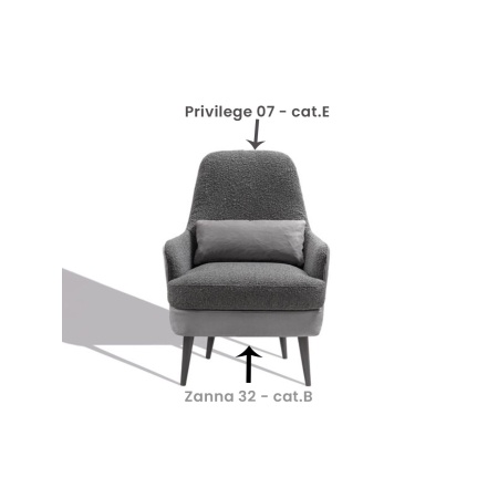 Upholstered High-Back Armchair - Gemma