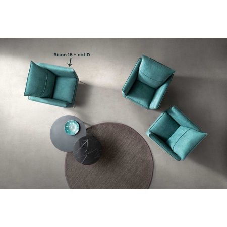 Design Swivel Armchair in Eco-Leather - Skim