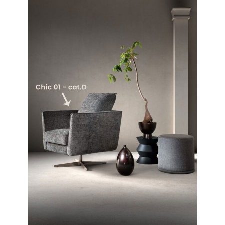 Design Swivel Armchair in Eco-Leather - Skim