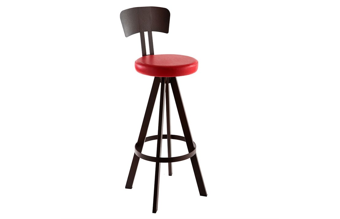 Padded stool with backrest - West
