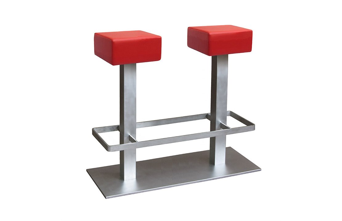 Fixed or swivel Bar Stool with double seat - Tandem