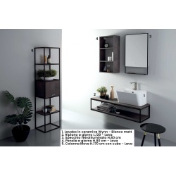 Bathroom composition with wall-mounted cabinet - Wynn 6