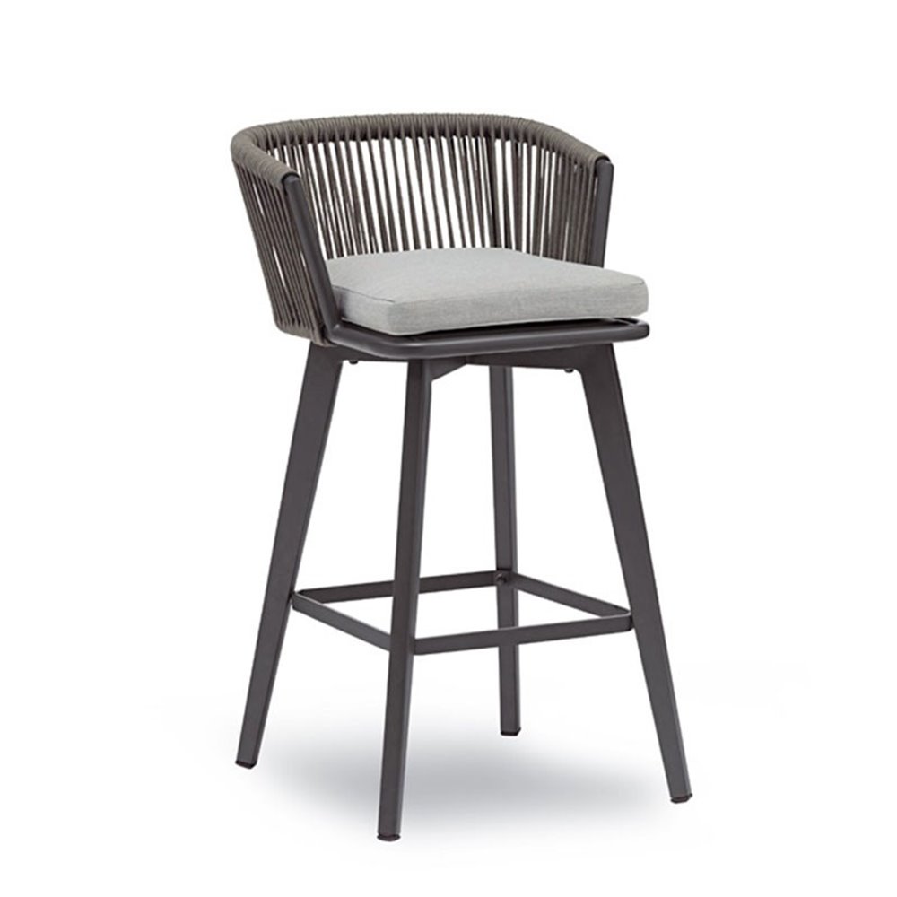 Outdoor Stool in Aluminum and Rope - Diva