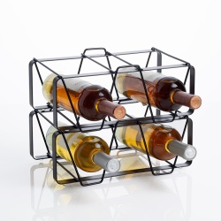 Modular steel wine bottle holder