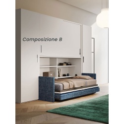 Transformable Space-Saving Wall with Bed