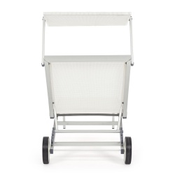 Sunlounger with wheels white