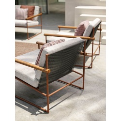 Outdoor Aluminum and Rope Armchairs - Pipe