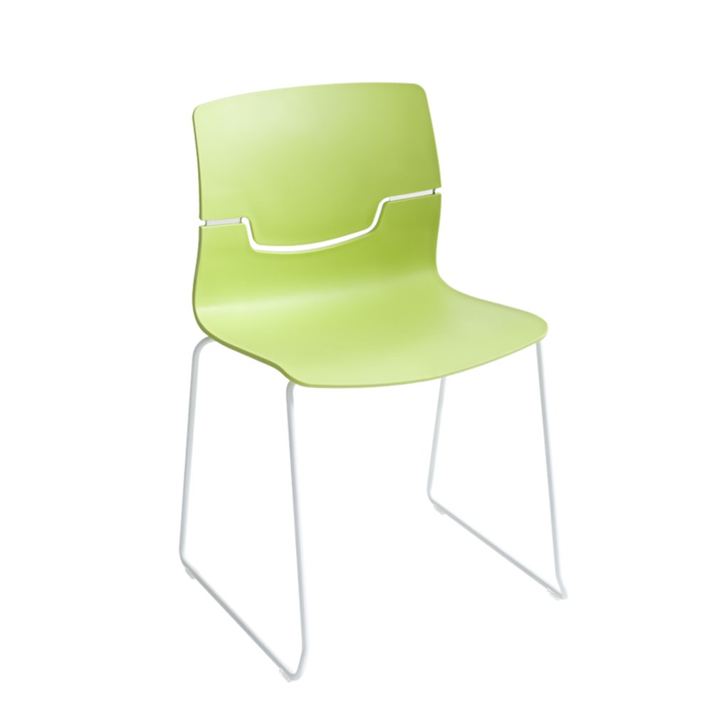 Colourful stackable chair with sled legs - Slot Fill S