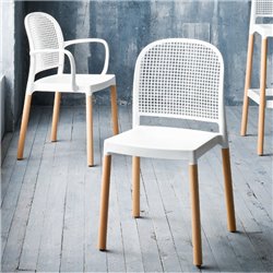 Stackable chair with/without armrests - Panama