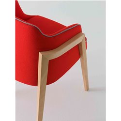 Poltroncina di design con gambe in legno - Chevalet BL
