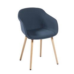 Upholstered bar chair with wooden legs - Dame Dress BL