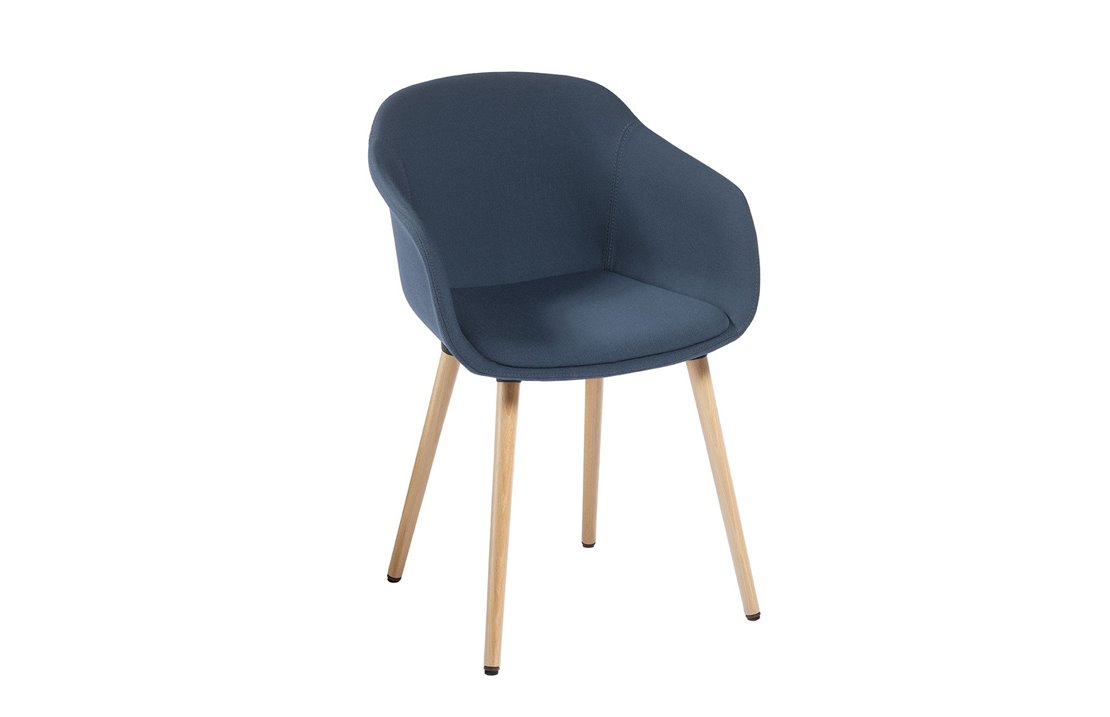 Upholstered bar chair with wooden legs - Dame Dress BL