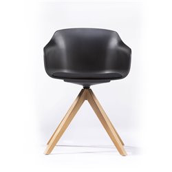 Swivel chair on wooden spokes - Dame