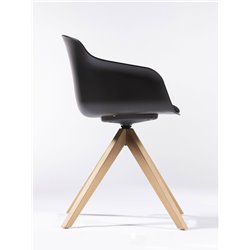 Swivel chair on wooden spokes - Dame