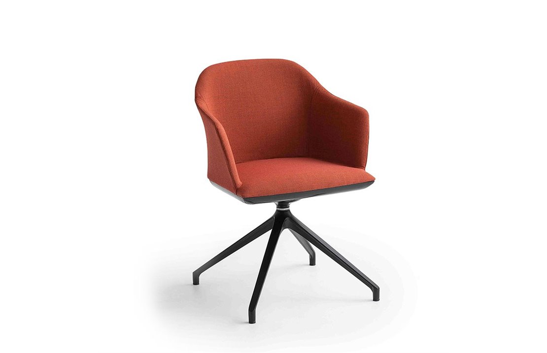 Swivel upholstered meeting chair - Manaa U