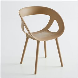 Colored Chair with wooden legs - Moema BL