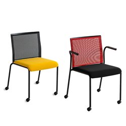 Meeting chair on wheels with or without armrests - Teckel R