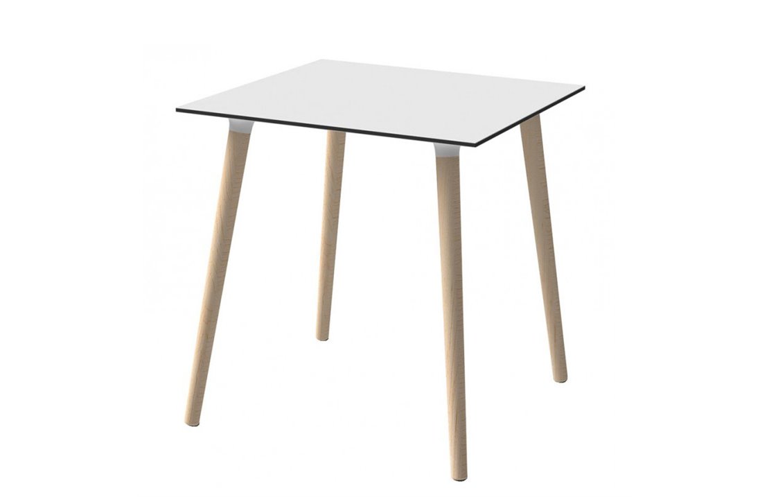 Square bar table wooden legs - Stefano