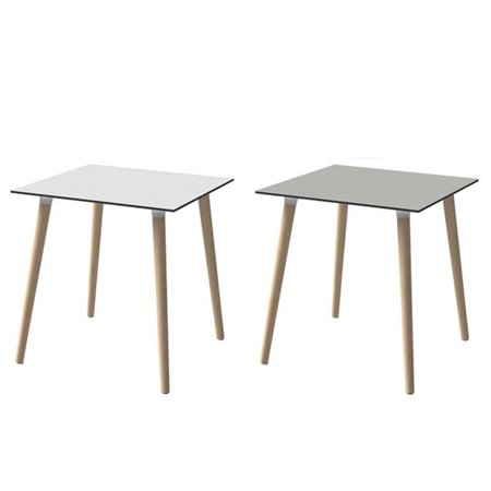 Square bar table wooden legs - Stefano