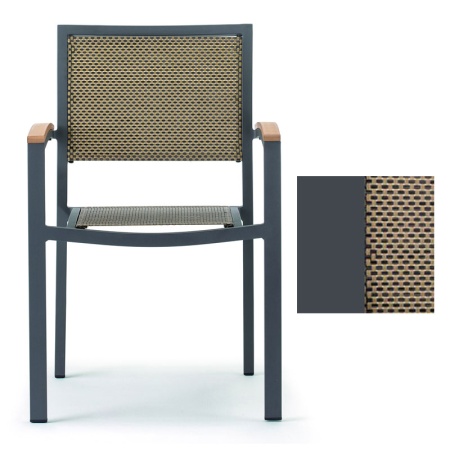 Stackable chair with arms - Tiziana