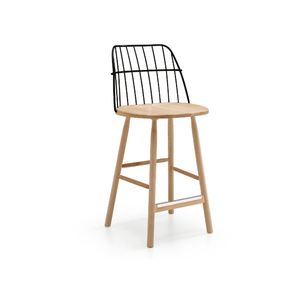 Wooden stool with or without armrests - Strike