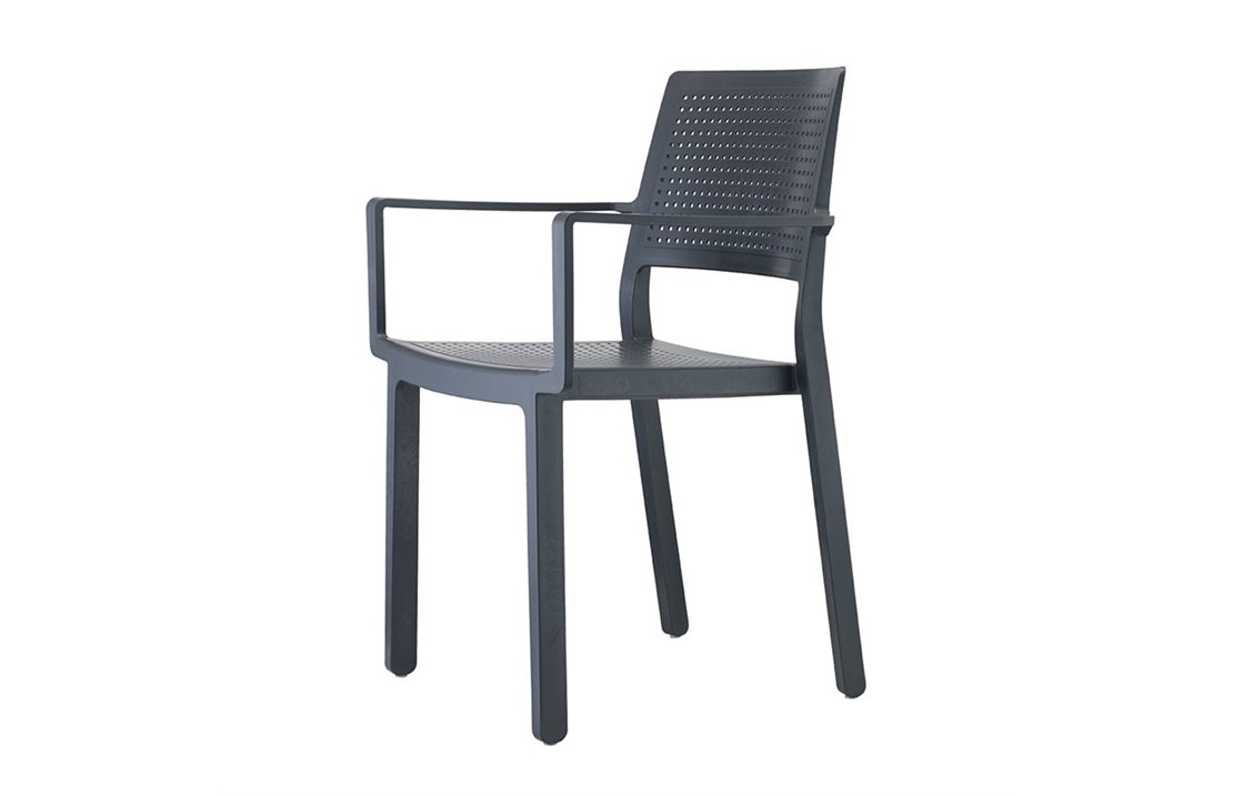 Colored Restaurant Chair with Armrests - Emi
