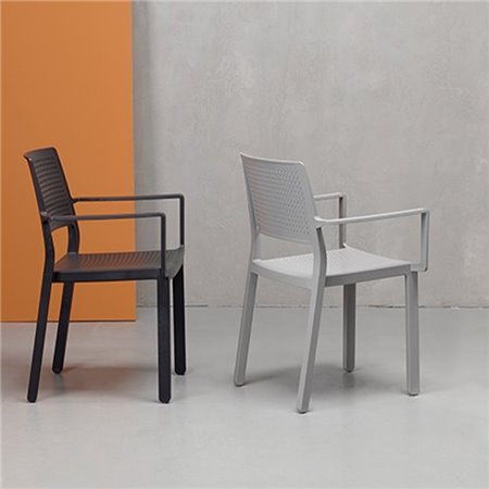 Colored Restaurant Chair with Armrests - Emi