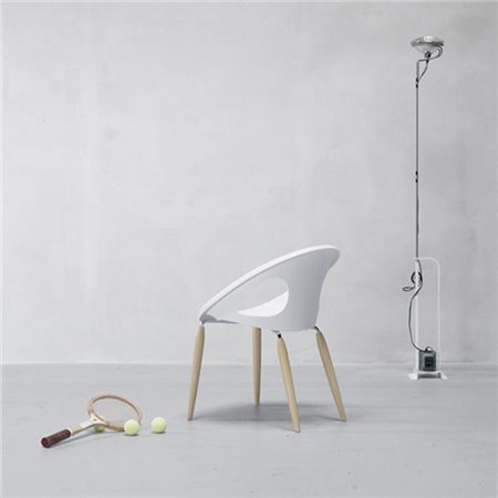 Chair with Wooden Legs - Natural Drop