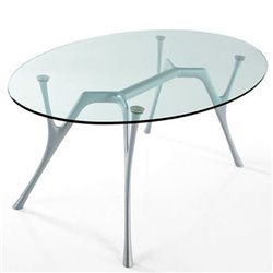 Tavolo ovale con piano in vetro - Pegaso