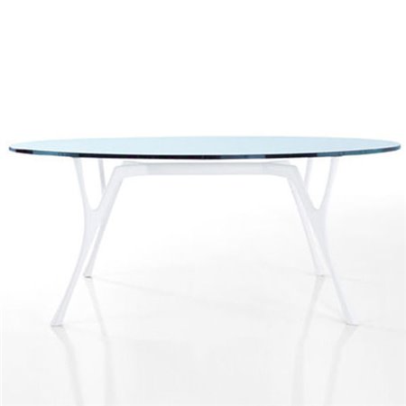 Tavolo ovale con piano in vetro - Pegaso