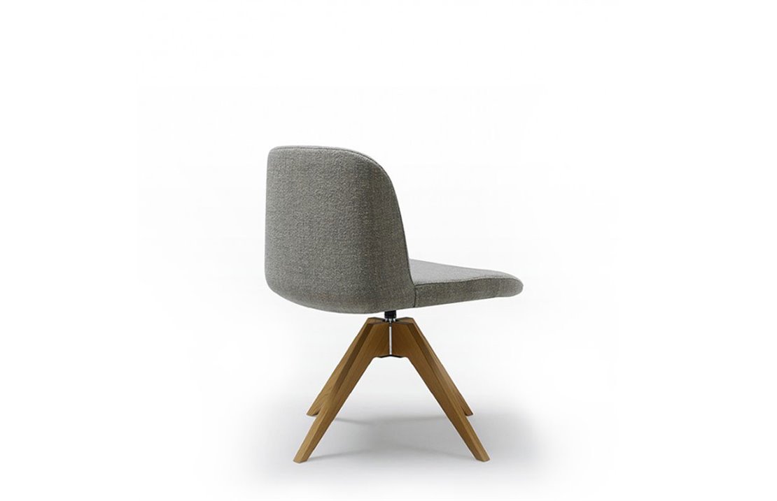 Swivel chair with wooden base - Deep
