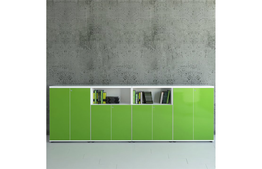 Storage cabinet with bookcase - Gloss