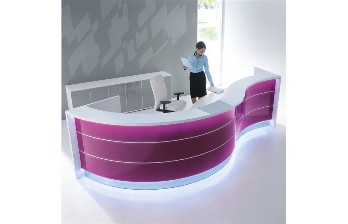 Reception desk with glass top - Valde