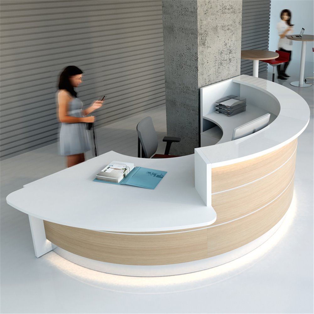 Bancone reception a curva con desk - Valde | IsaProject