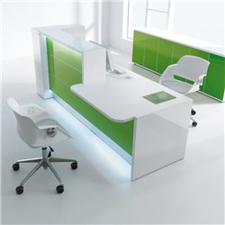 Linear reception desk with desk - Valde