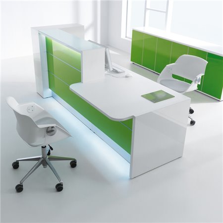 Linear reception desk with desk - Valde