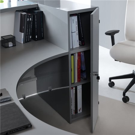 Backlit curved reception desk - Valde