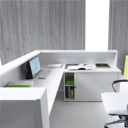 Corner reception desk with desk - Linea