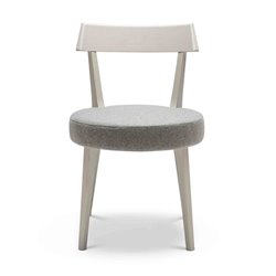 Beech Wood Chair with Eco-Leather Cushion Seat - Ariston