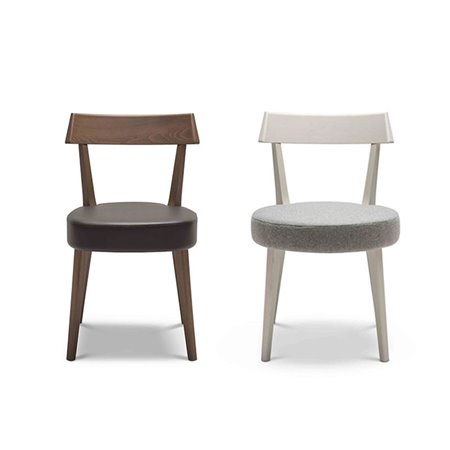 Beech Wood Chair with Eco-Leather Cushion Seat - Ariston