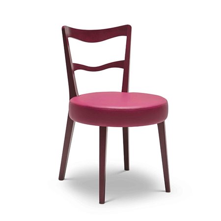 Restaurant Wood Chair Upholstered in Eco-Leather - Eden