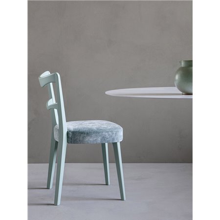 Restaurant Wood Chair Upholstered in Eco-Leather - Eden