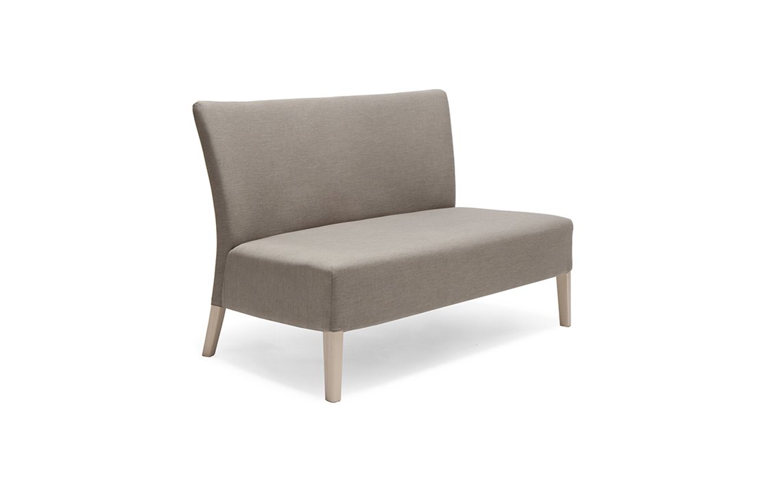 120 cm 2 Seater Sofa in Wood and Velvet - Noblesse