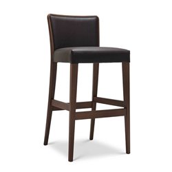 High Design Stool in Wood with Cushion Seat - Nob