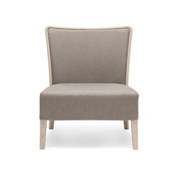 Wood and Fabric Armchair with Cushion Seat - Nob