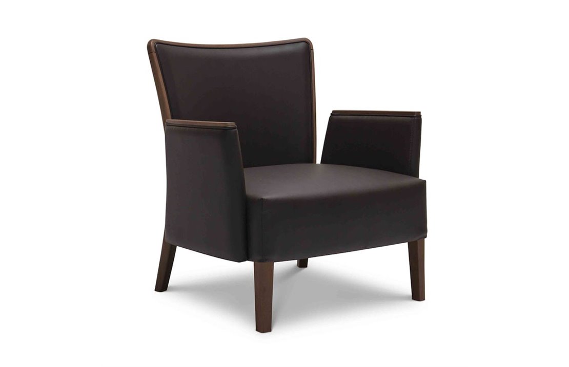 Wood and Fabric Lounge Armchair for Waiting Room - Nob