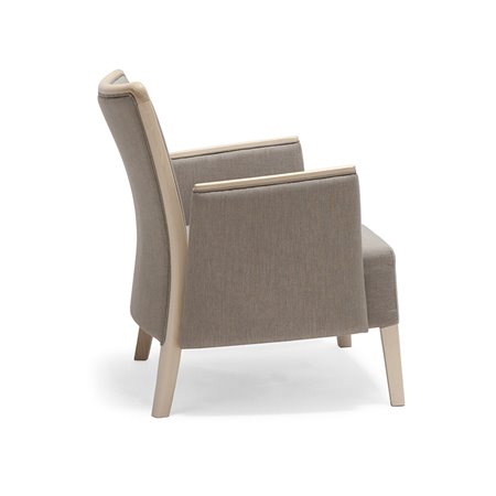 Wood and Fabric Lounge Armchair for Waiting Room - Nob
