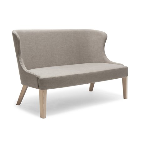 140 cm Waiting Room Loveseat Sofa in Wood and Fabric - Agatha